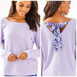 LILLY PULITZER Dillon Pullover Sweatshirt in Lilac Verbana XXS Style# 004508